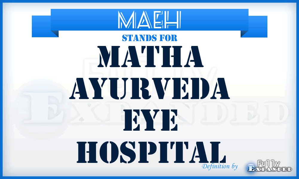 MAEH - Matha Ayurveda Eye Hospital