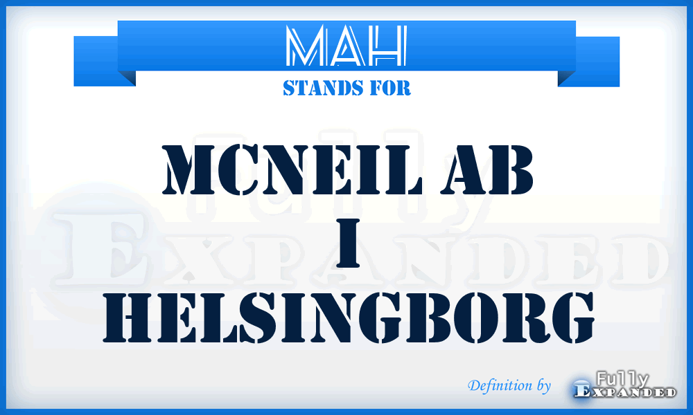 MAH - Mcneil Ab i Helsingborg