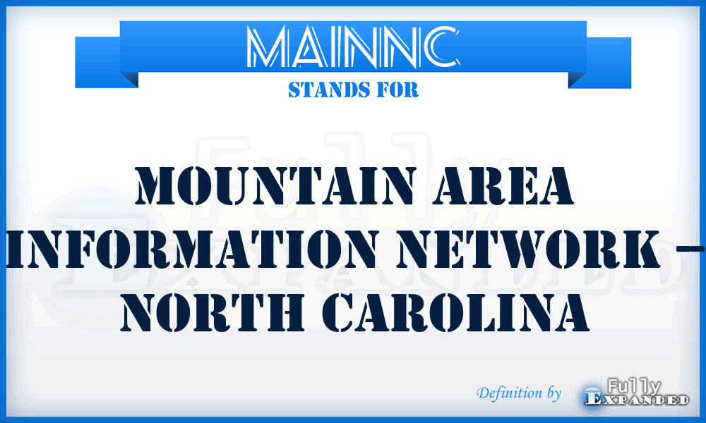 MAINNC - Mountain Area Information Network -- North Carolina