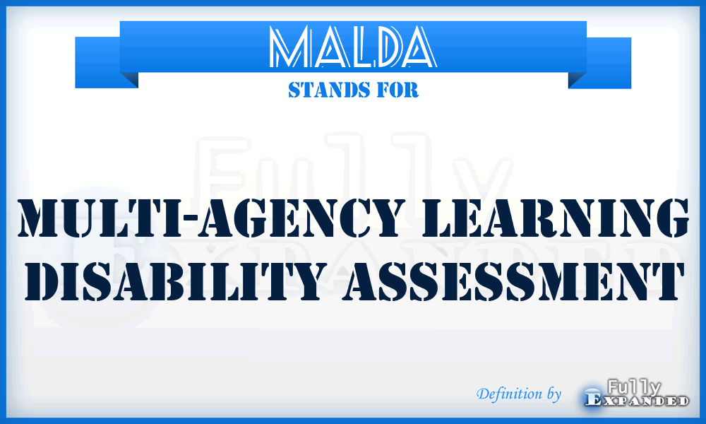 MALDA - Multi-Agency Learning Disability Assessment