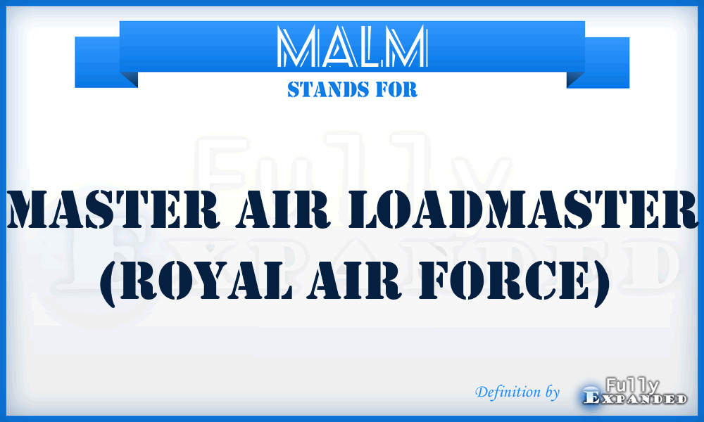 MALM - Master Air Loadmaster (Royal Air Force)