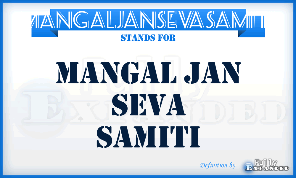 MANGALJANSEVASAMITI - MANGAL JAN SEVA SAMITI