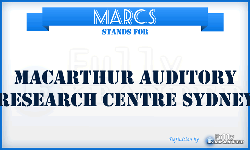 MARCS - Macarthur Auditory Research Centre Sydney