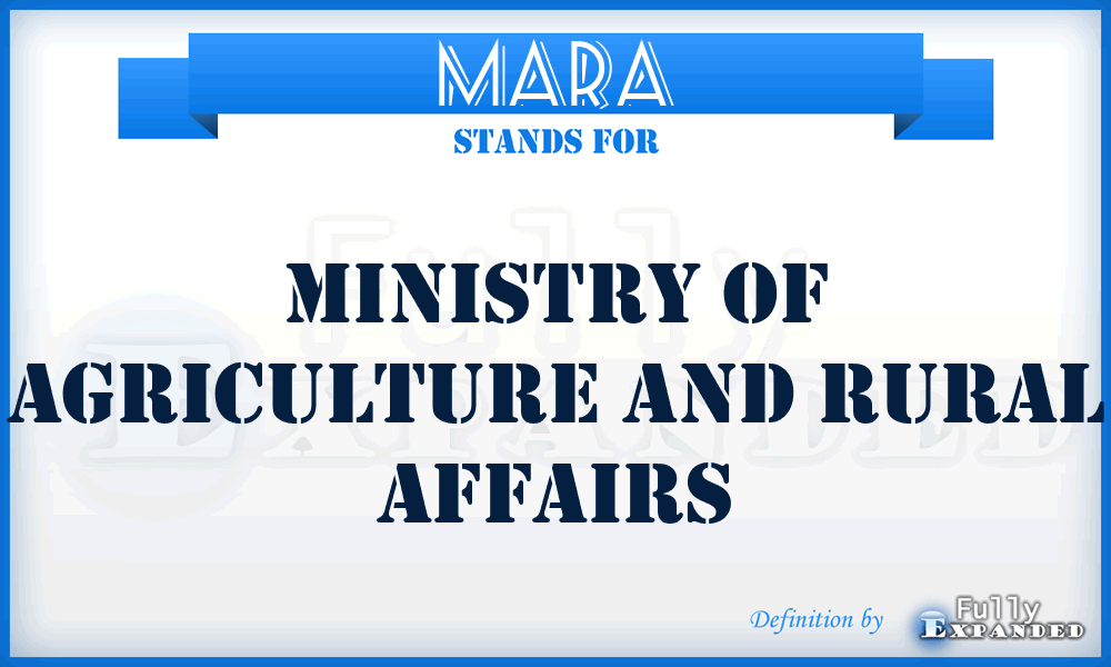 MARA - Ministry of Agriculture and Rural Affairs