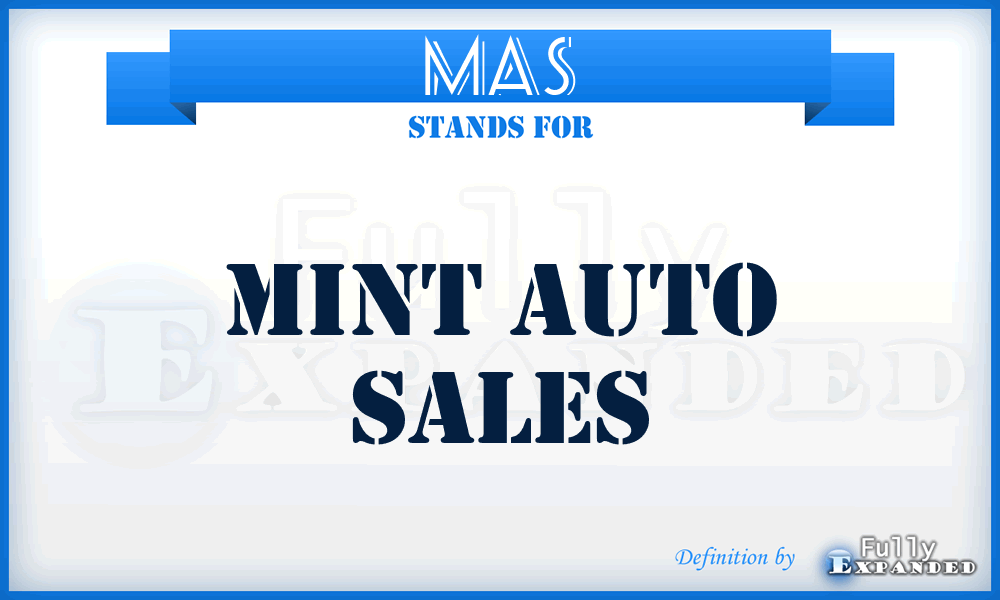 MAS - Mint Auto Sales