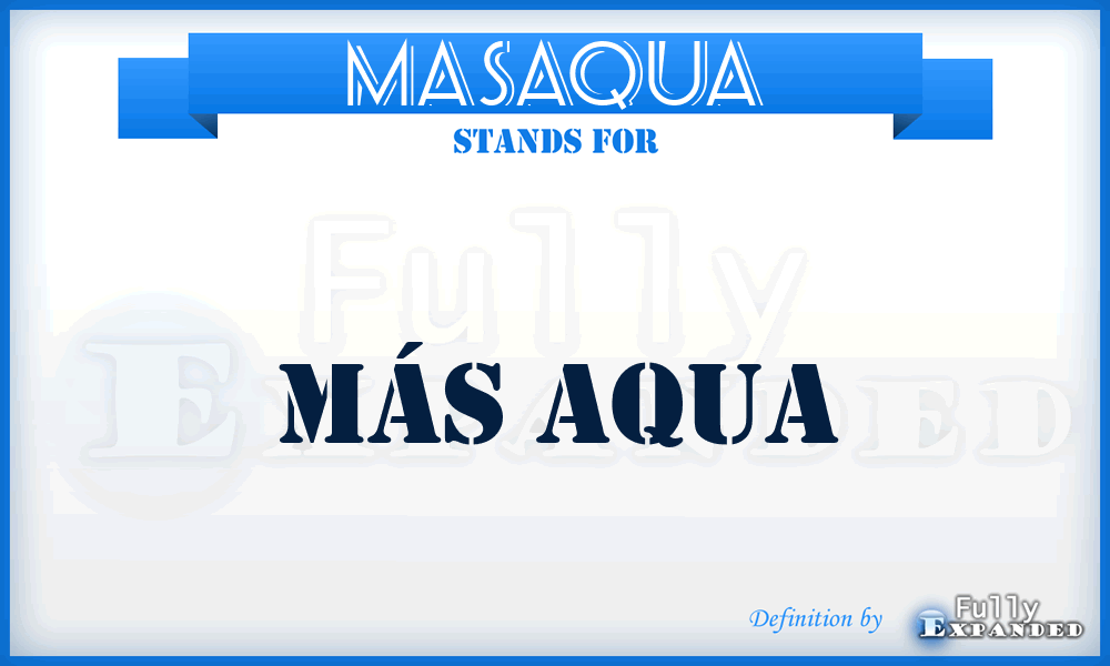 MASAQUA - más Aqua