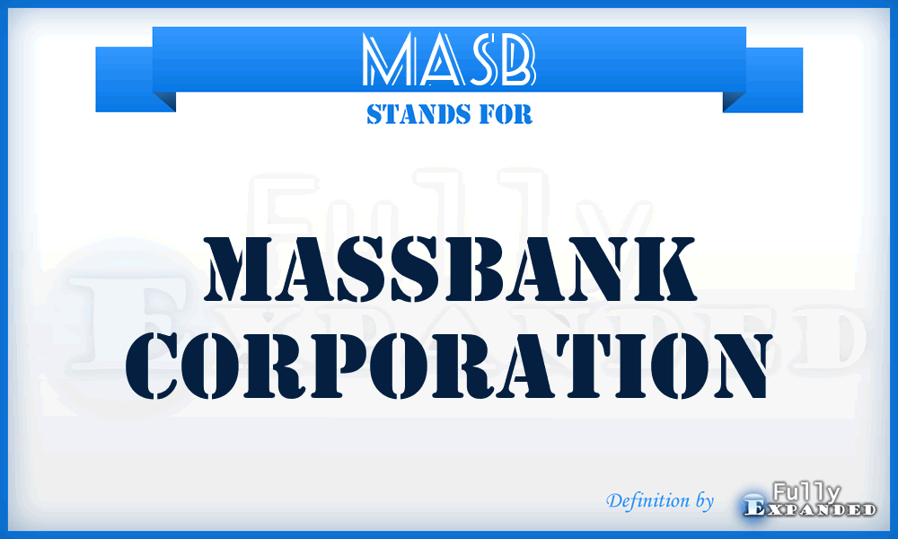 MASB - Massbank Corporation