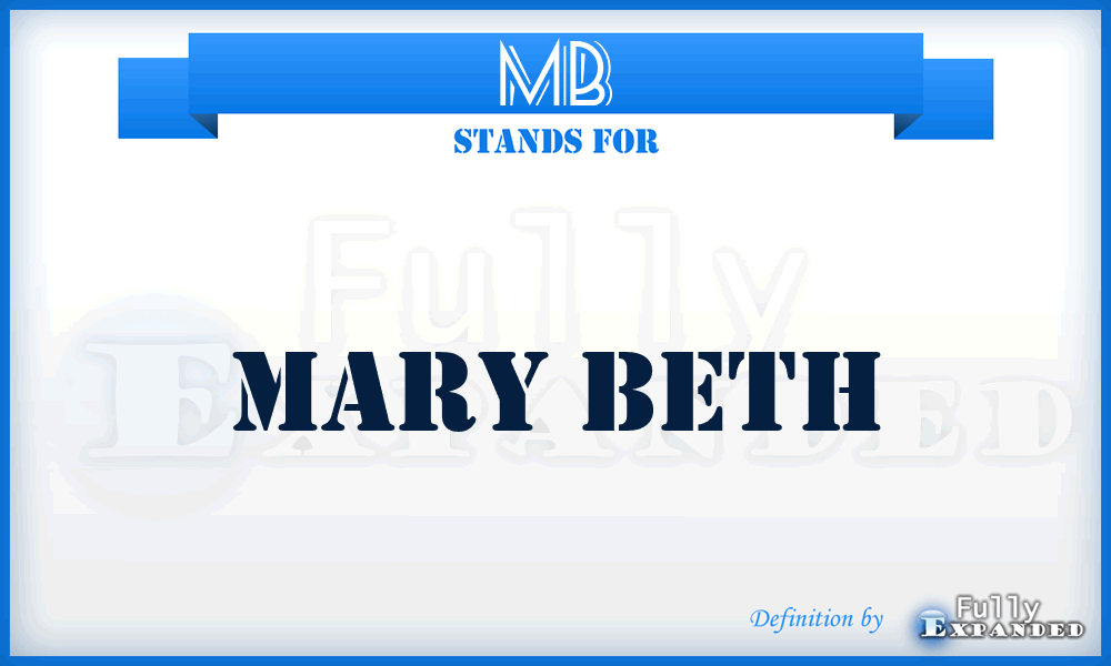 MB - Mary Beth