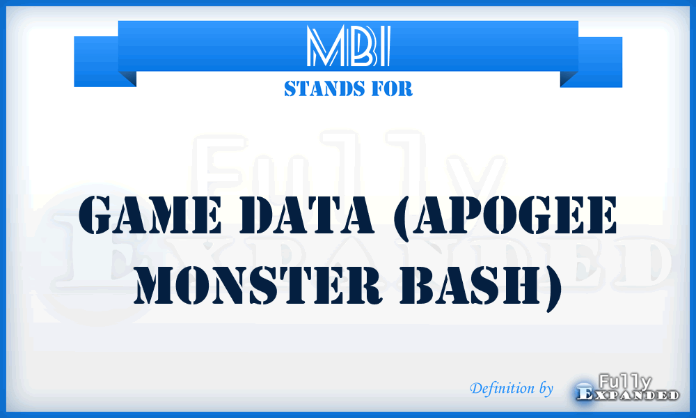 MB1 - Game data (Apogee Monster Bash)