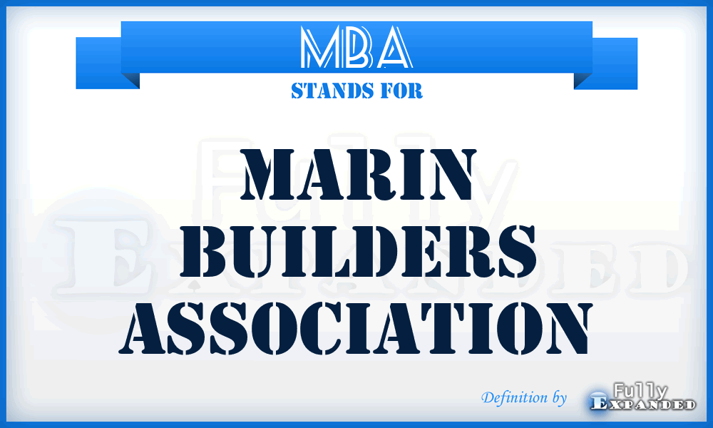 MBA - Marin Builders Association