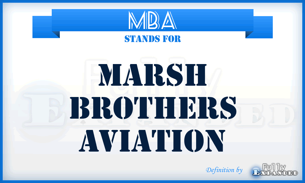MBA - Marsh Brothers Aviation