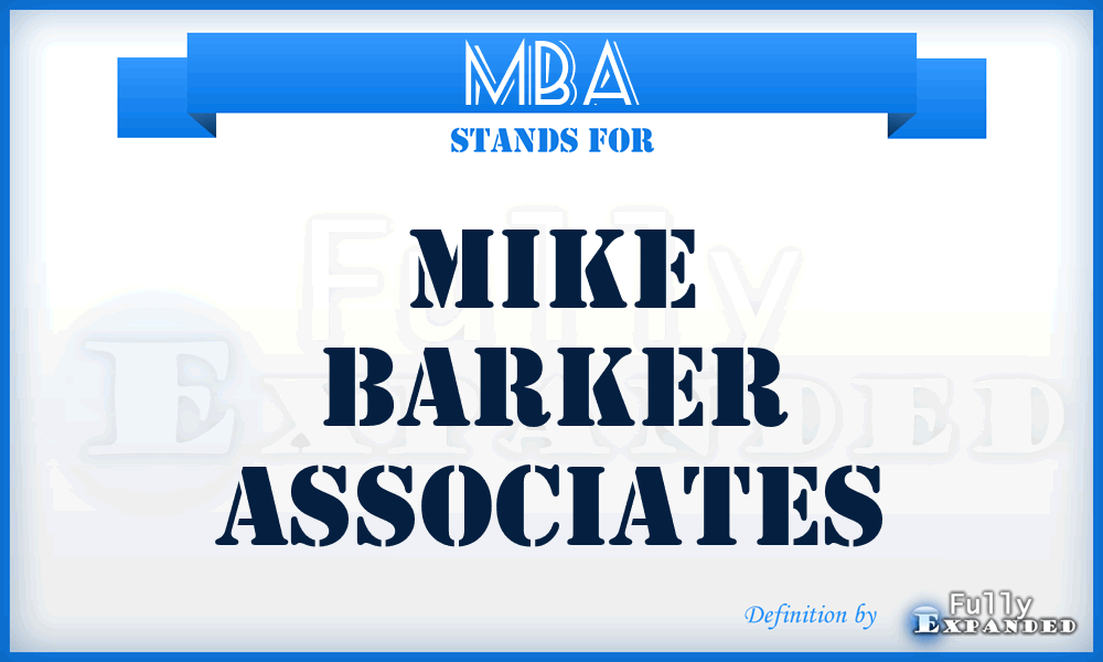 MBA - Mike Barker Associates