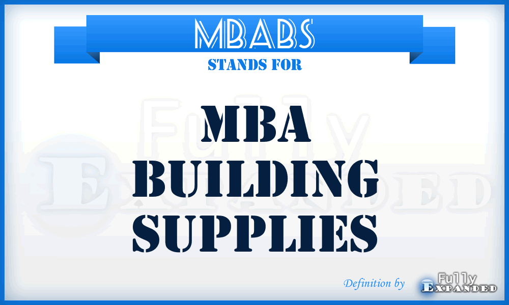 MBABS - MBA Building Supplies