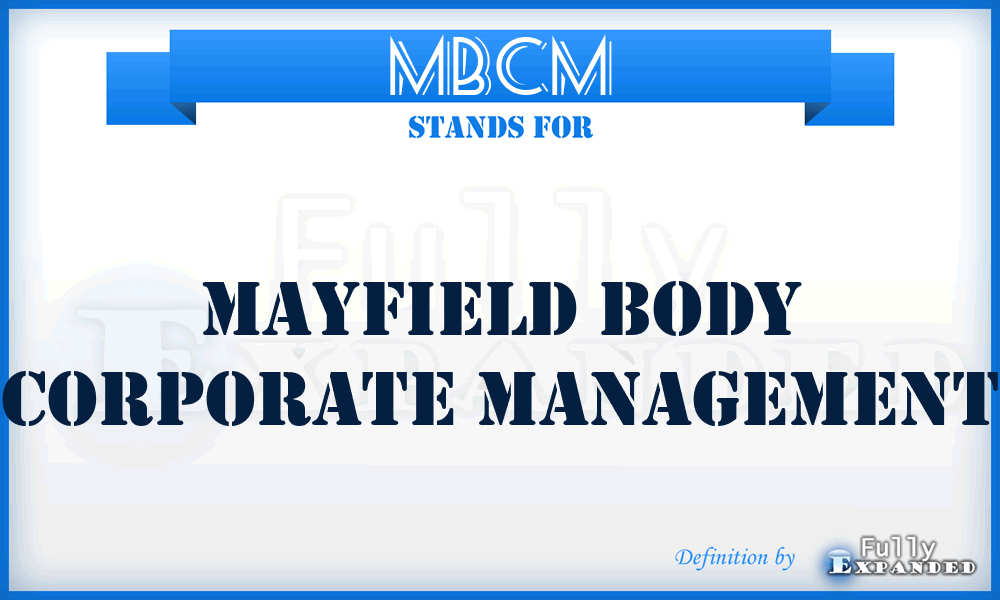 MBCM - Mayfield Body Corporate Management
