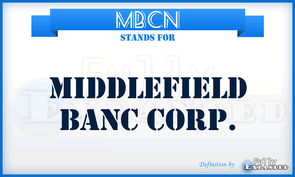 MBCN - Middlefield Banc Corp.