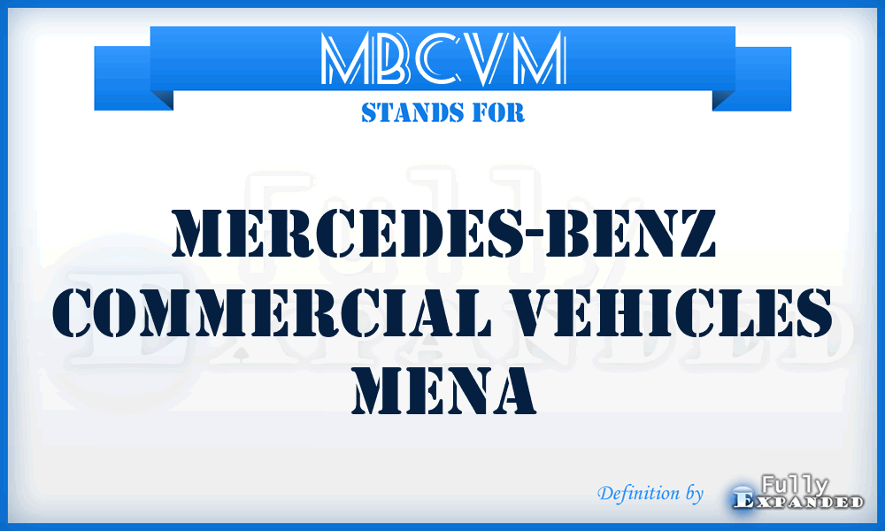 MBCVM - Mercedes-Benz Commercial Vehicles Mena