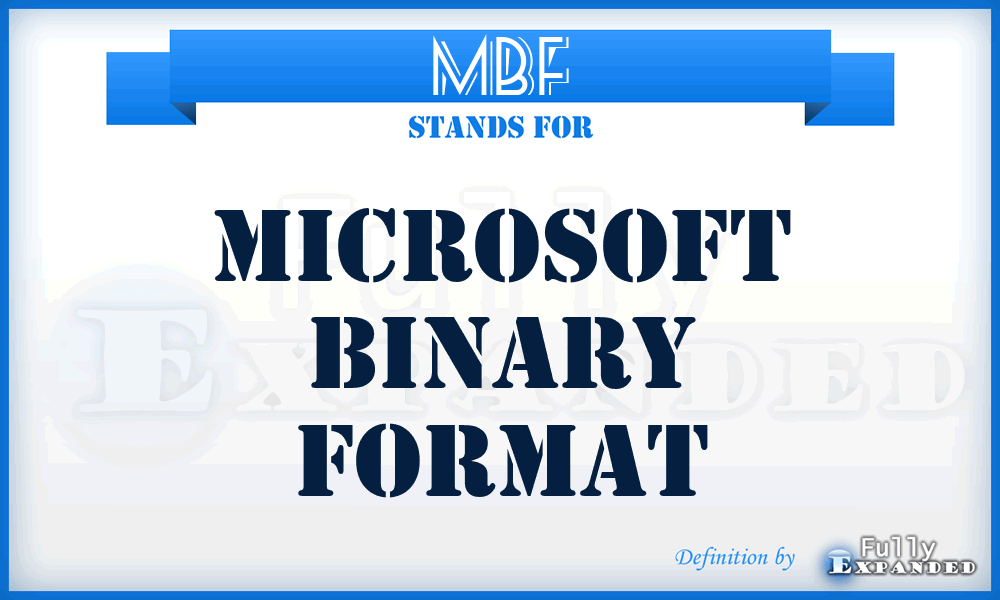 MBF - Microsoft Binary Format