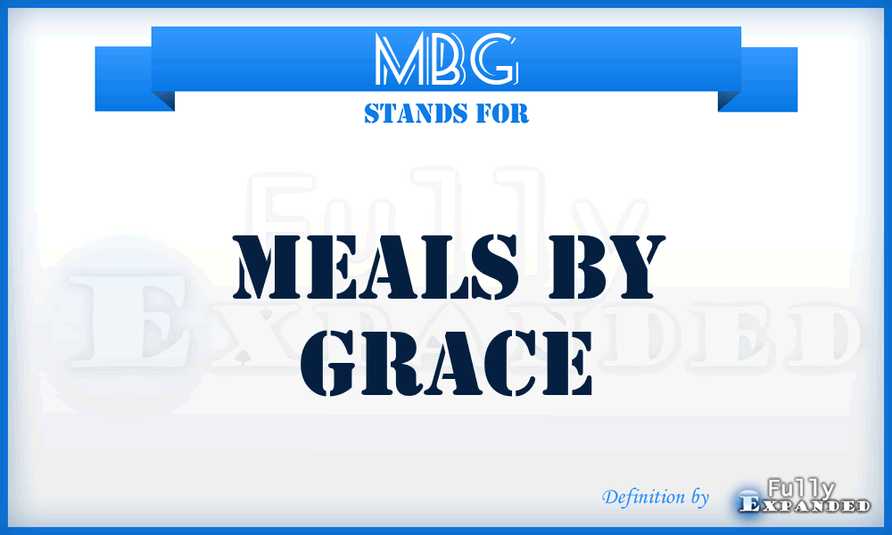 MBG - Meals By Grace