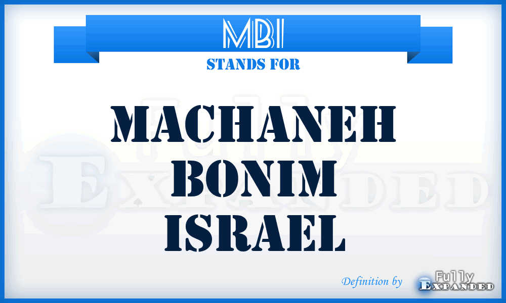 MBI - Machaneh Bonim Israel