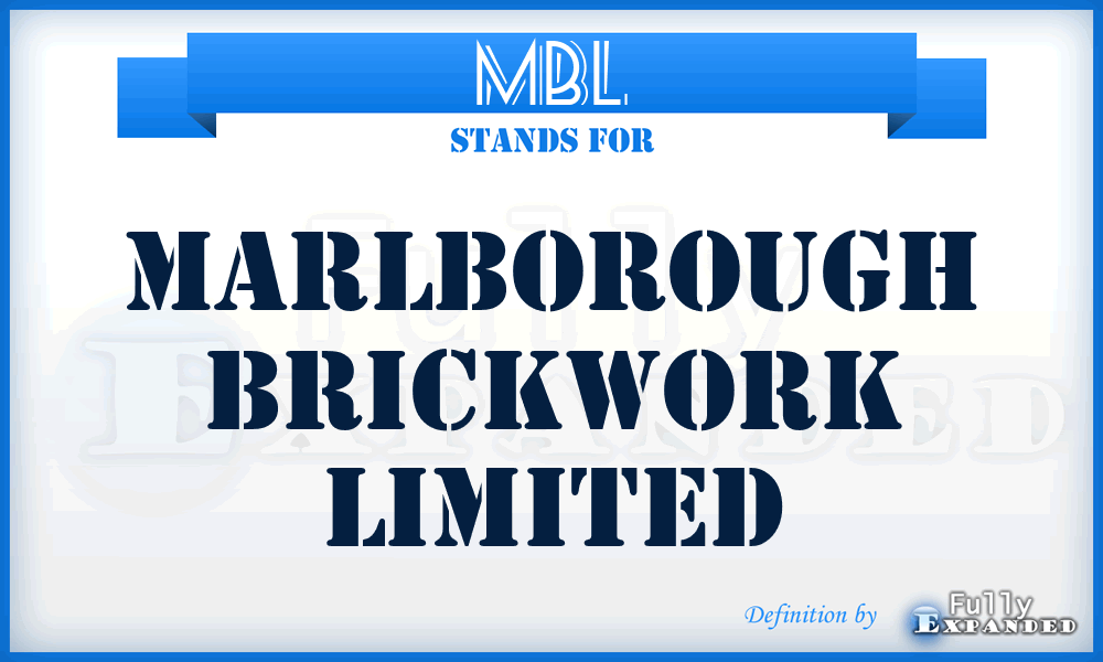 MBL - Marlborough Brickwork Limited
