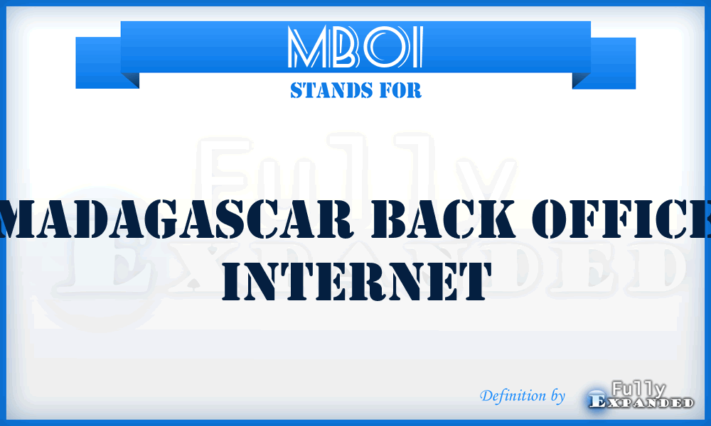MBOI - Madagascar Back Office Internet