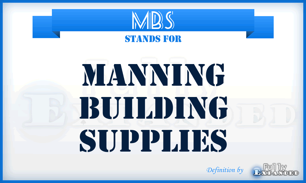 MBS - Manning Building Supplies