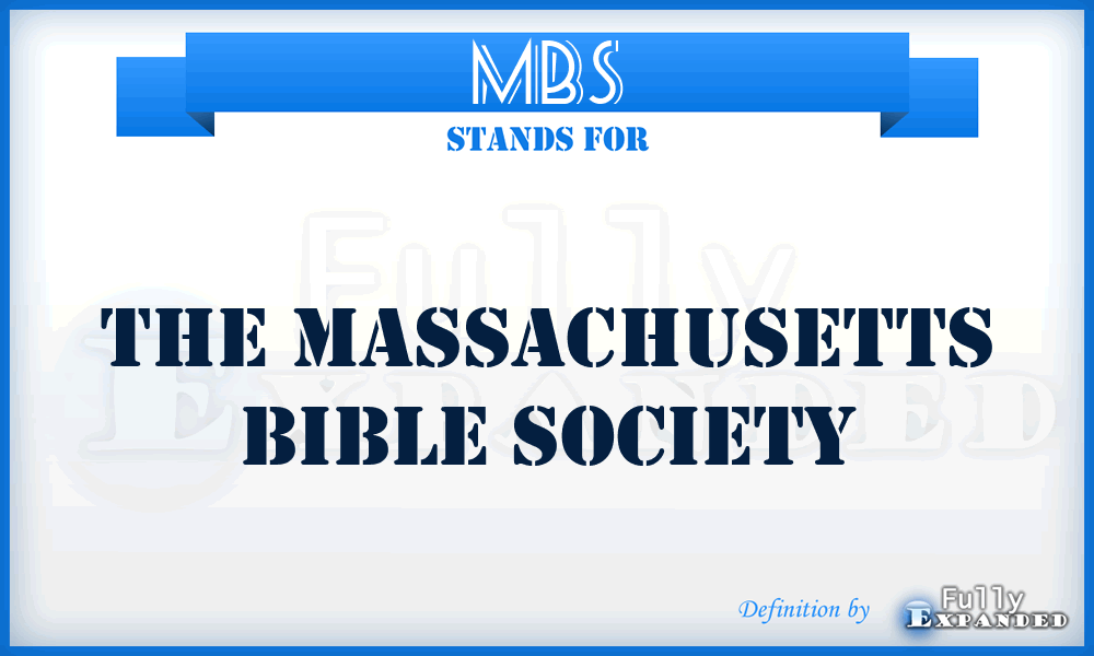 MBS - The Massachusetts Bible Society