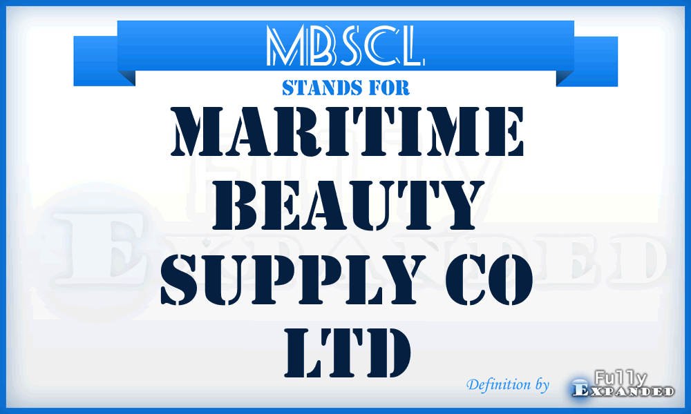 MBSCL - Maritime Beauty Supply Co Ltd