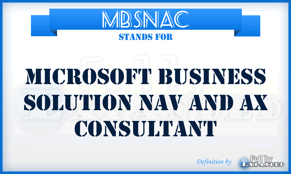 MBSNAC - Microsoft Business Solution Nav and Ax Consultant