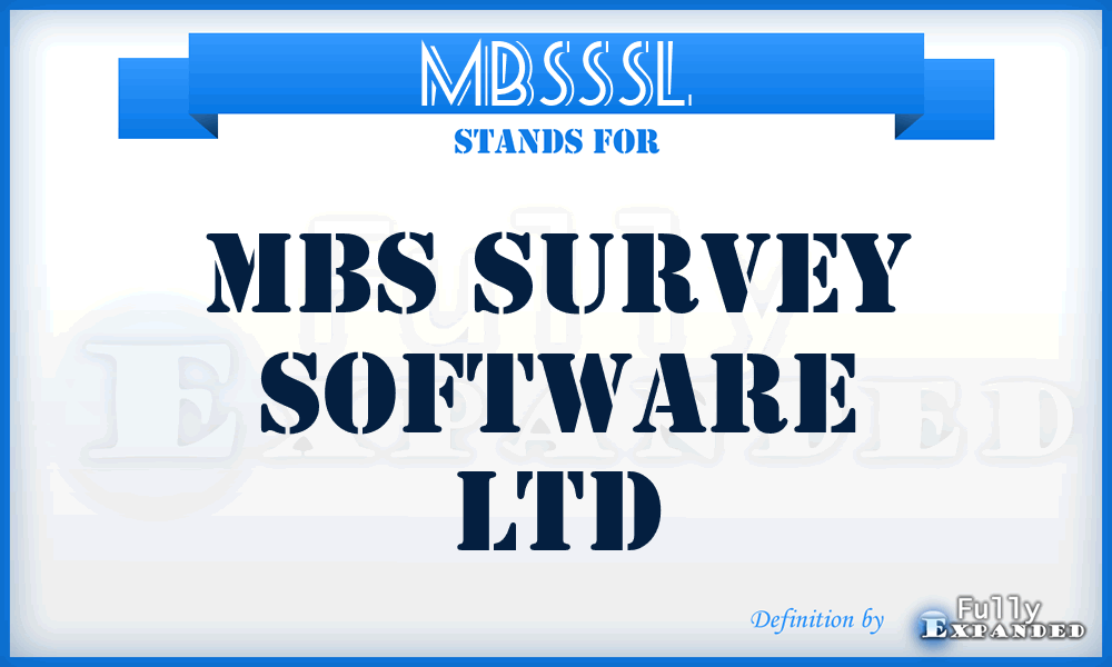 MBSSSL - MBS Survey Software Ltd