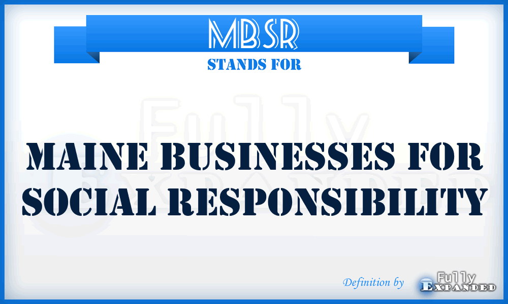 MBSR - Maine Businesses for Social Responsibility