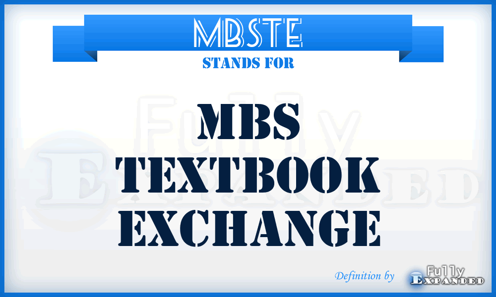 MBSTE - MBS Textbook Exchange