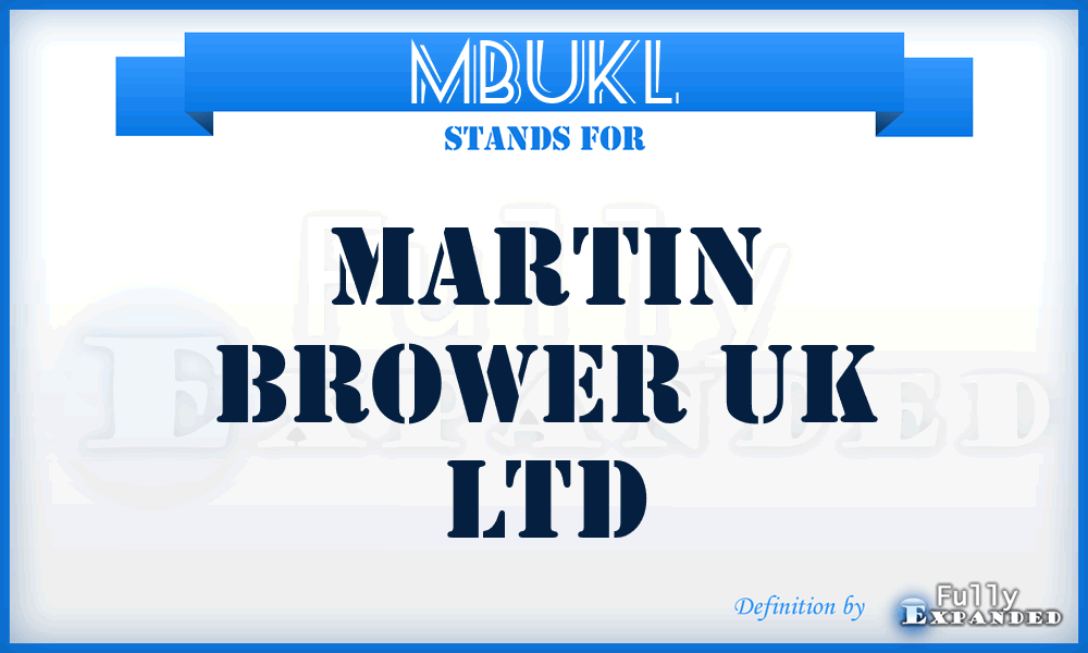 MBUKL - Martin Brower UK Ltd
