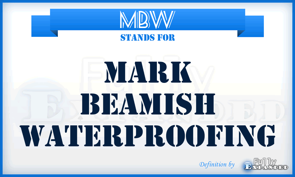 MBW - Mark Beamish Waterproofing