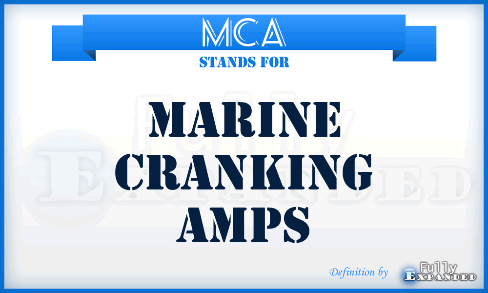 MCA - Marine Cranking Amps