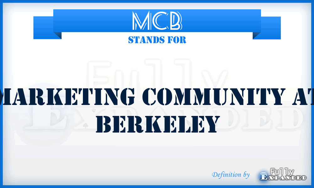 MCB - Marketing Community at Berkeley