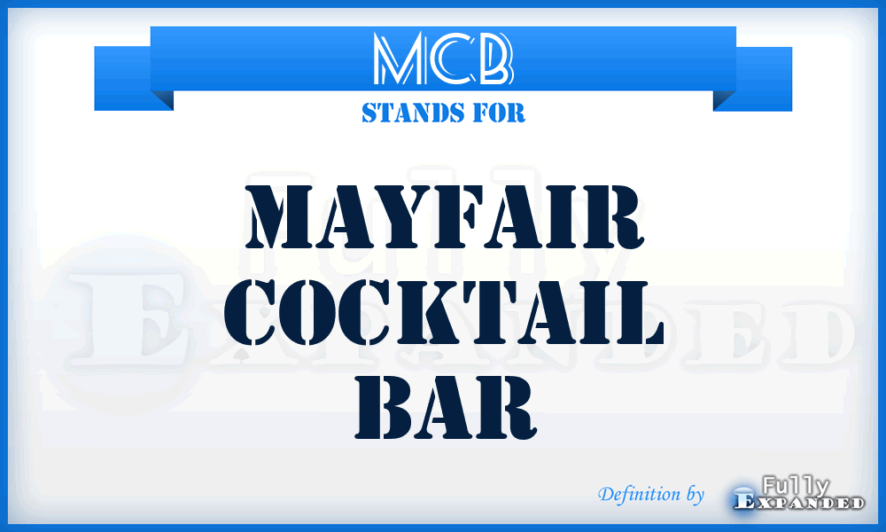 MCB - Mayfair Cocktail Bar