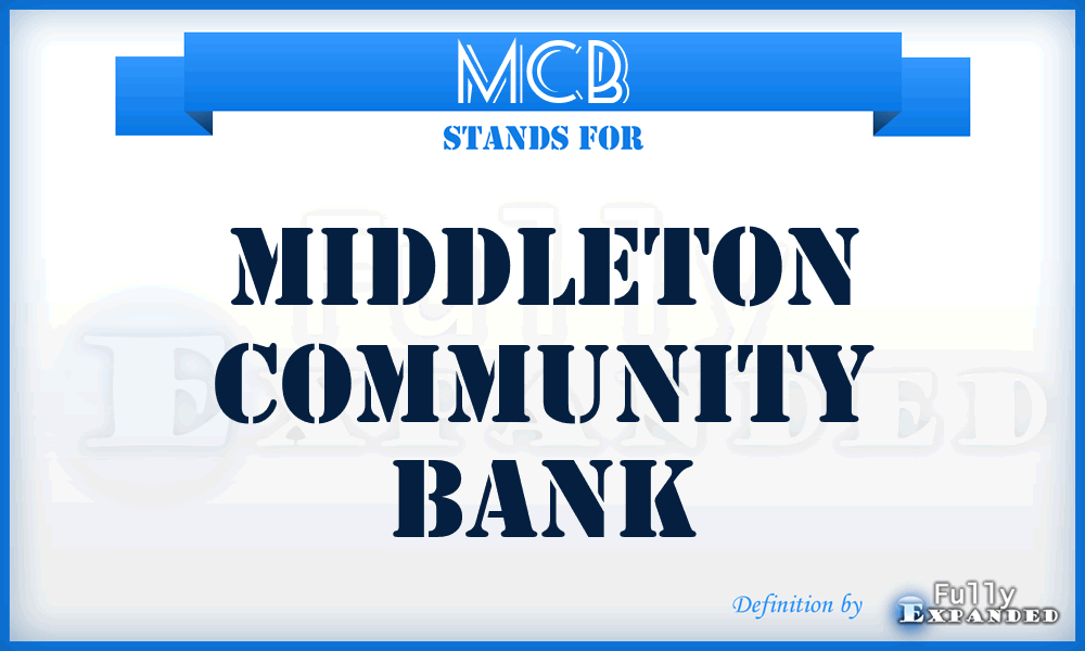 MCB - Middleton Community Bank