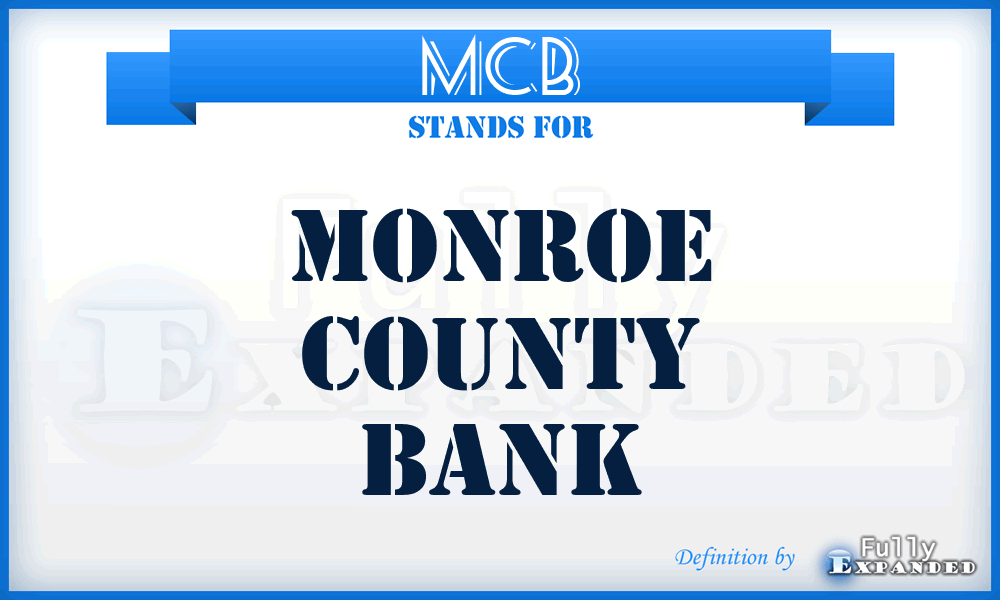 MCB - Monroe County Bank