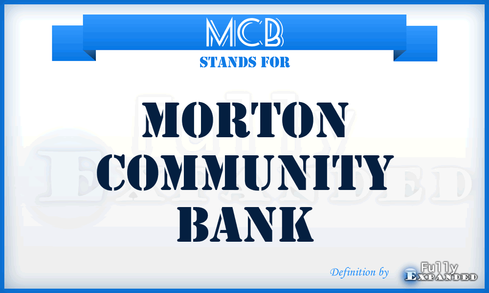 MCB - Morton Community Bank