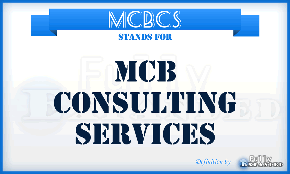 MCBCS - MCB Consulting Services