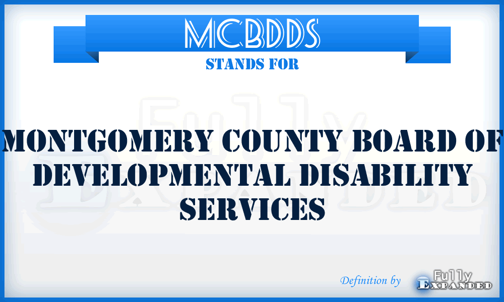 MCBDDS - Montgomery County Board of Developmental Disability Services