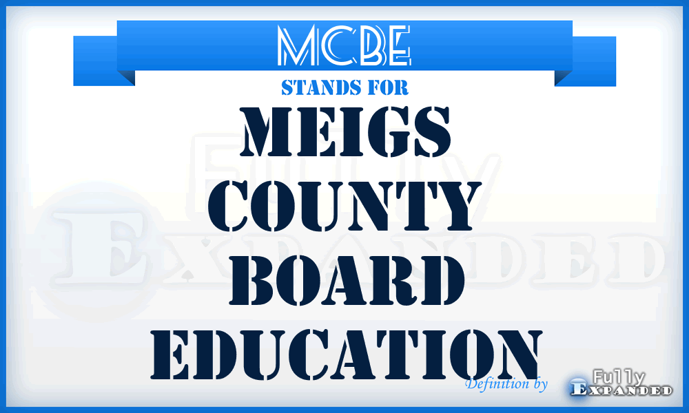 MCBE - Meigs County Board Education