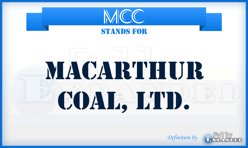 MCC - Macarthur Coal, LTD.