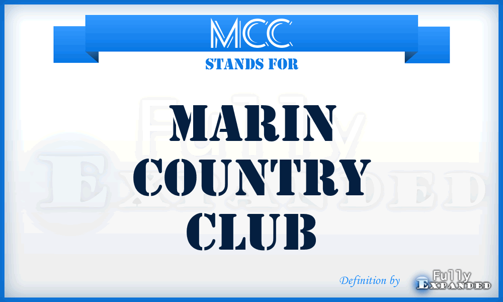MCC - Marin Country Club