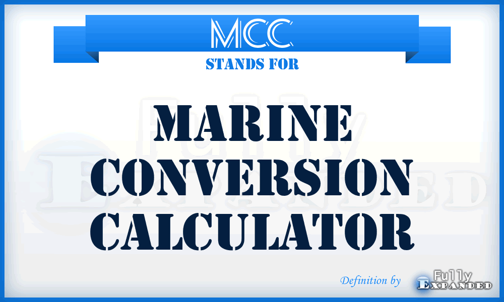 MCC - Marine Conversion Calculator