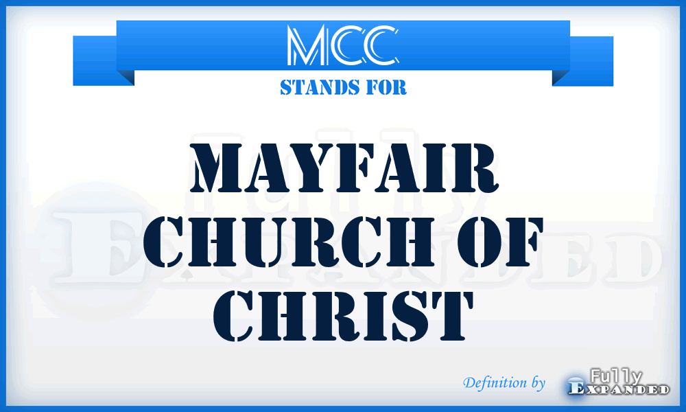 MCC - Mayfair Church of Christ