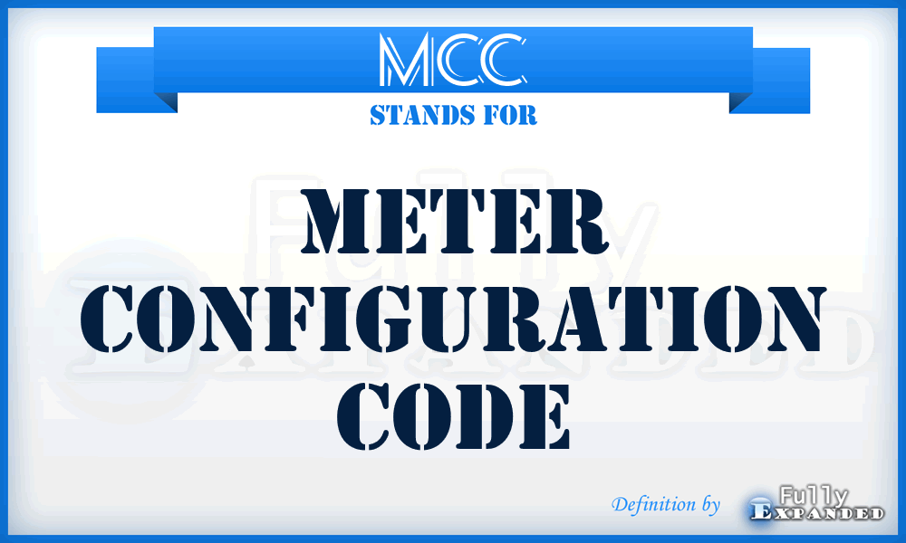 MCC - Meter Configuration Code