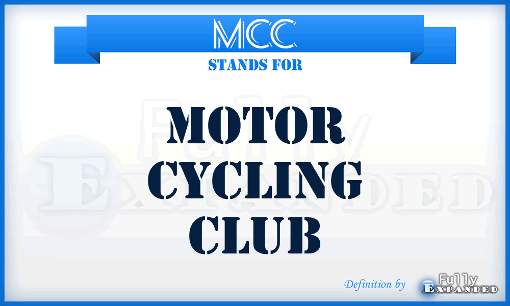 MCC - Motor Cycling Club