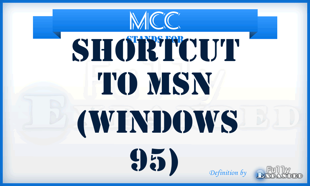 MCC - Shortcut to MSN (Windows 95)